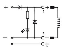Connector 12-24V DC (DIN - A) with 3m cable LED Recovery Diode and Polarity Protection - Burkert 2508 783587