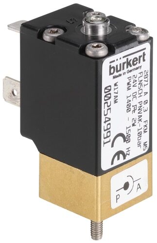 Solenoid Valve 20x20 mm SFB flange NC Brass FKM -1-10bar/-15-145psi 12VDC Oxygen Fat/Oil Free 2871 277132