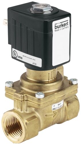 Solenoid Valve G1/2'' NC Brass NBR 0.2-10bar/3-145psi 230VAC Anti-Waterhammer 6281 298043
