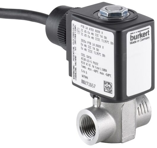 Solenoid Valve G1/2'' NC Stainless steel EPDM 0-10bar/145psi 24VAC/DC ATEX 6240 380816