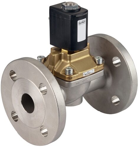 Solenoid Valve 32 mm Flange NC Stainless steel PTFE 0-10bar/145psi 230VAC 6407 363049