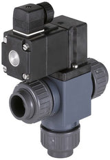 Solenoid Valve 3/2-Way 16 mm Glued Sleeves Mixing PVC EPDM 0-0.6bar/9psi 24VAC/DC 0131 53977