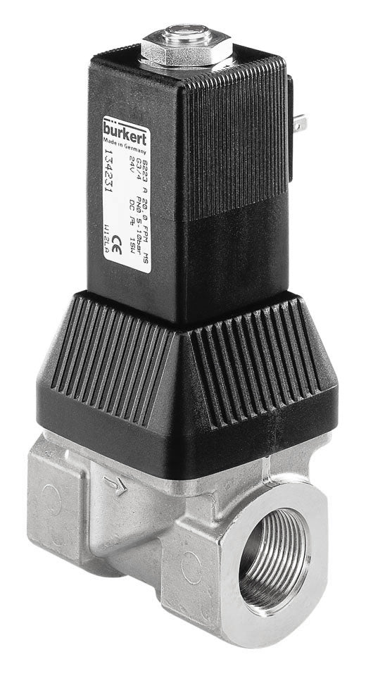 Solenoid Valve NPT 1/2'' NC Stainless Steel FKM 0.5-10bar/7-145psi 24VDC 6223 458404