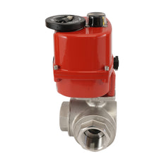 G3/8 inch 3-Way stainless steel Modulating electric ball valve (T- bore) 24 V AC/DC