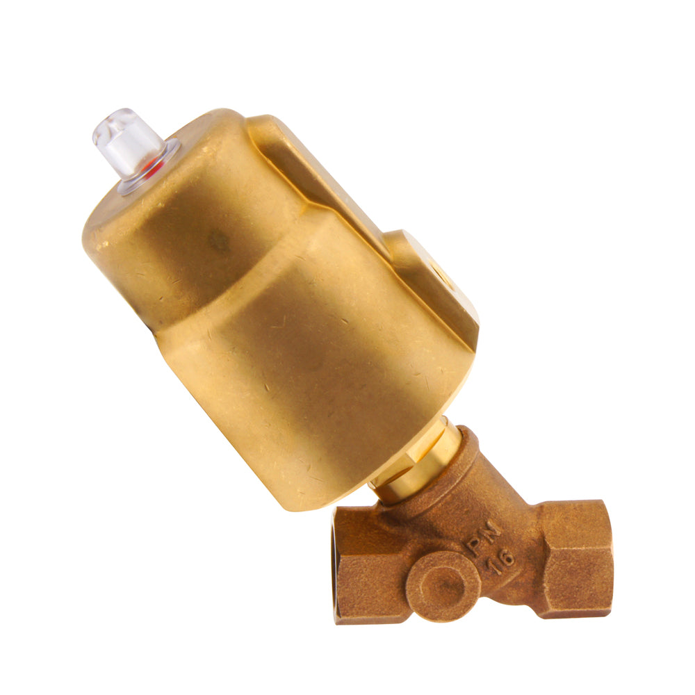 G1-1/2'' PTFE/NBR 16bar NC Angle Seat Valve Brass/Alu AL2