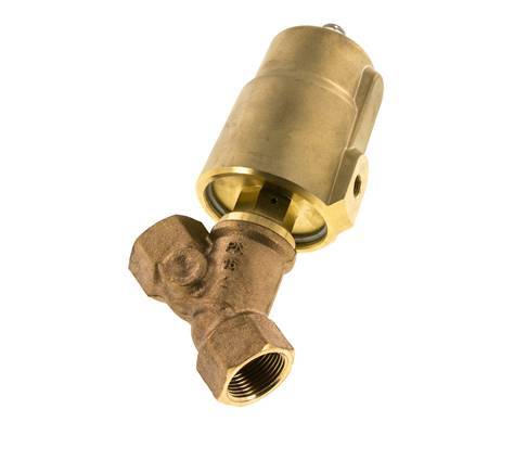 G3/4'' PTFE/NBR 16bar NC Angle Seat Valve (Closes Ag. Flow) Brass AL2