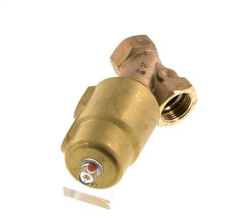 G1'' PTFE/NBR 16bar NC Angle Seat Valve (Closes Ag. Flow) Brass AL2