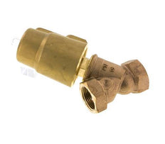 G1'' PTFE/NBR 16bar NC Angle Seat Valve (Closes Ag. Flow) Brass AL2