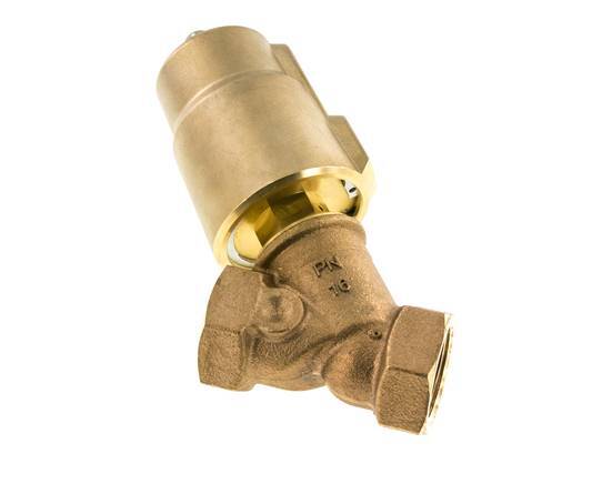 G1'' PTFE/NBR 16bar NC Angle Seat Valve Brass AL2