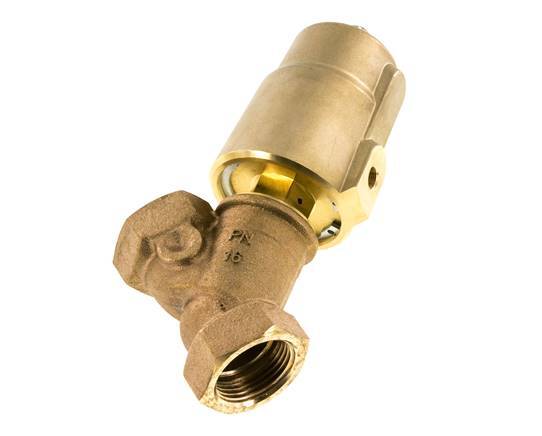 G1'' PTFE/NBR 16bar NC Angle Seat Valve Brass AL2