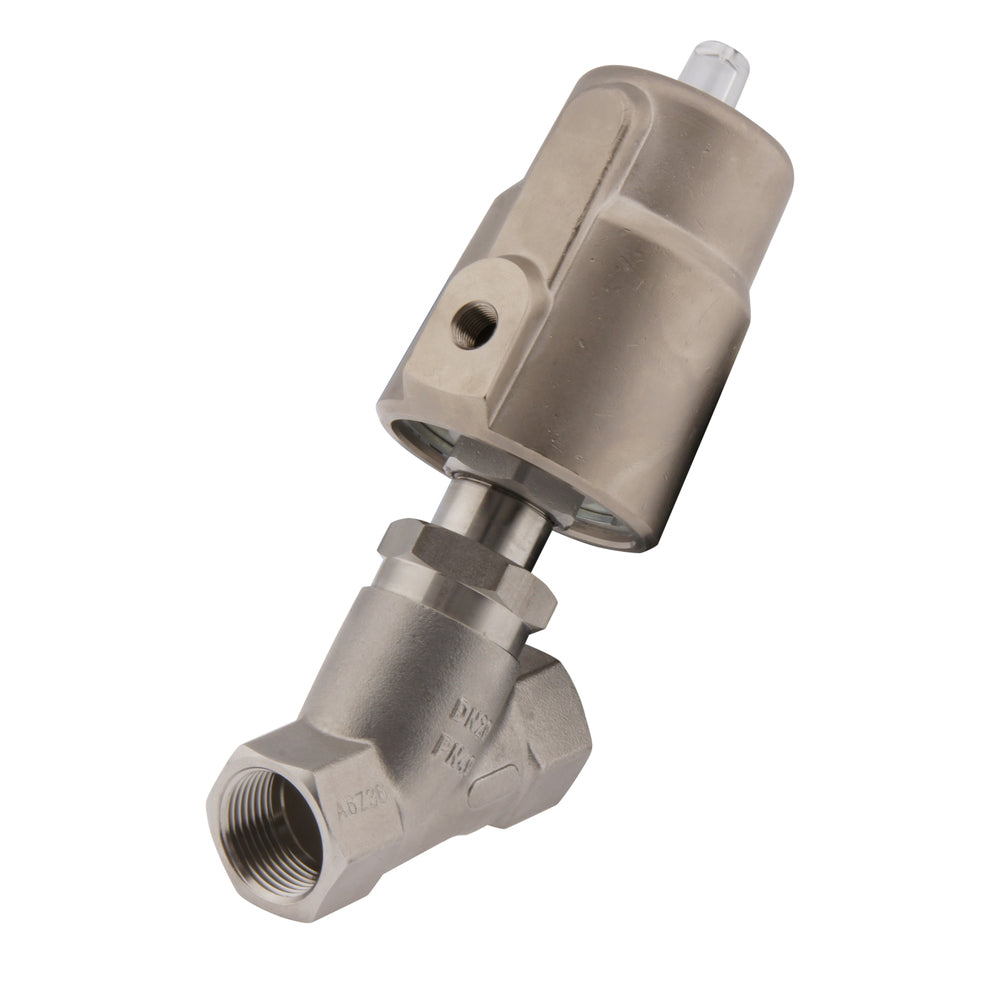 G1'' PTFE 16bar NC Angle Seat Valve Stainless-Steel AL2