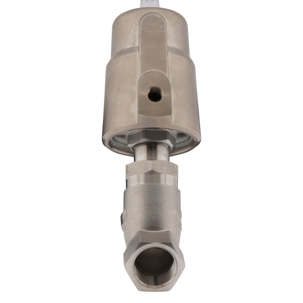 G1-1/2'' PTFE 7bar NC Angle Seat Valve (Closes Ag. Flow) Stainless-Steel/Brass AL2