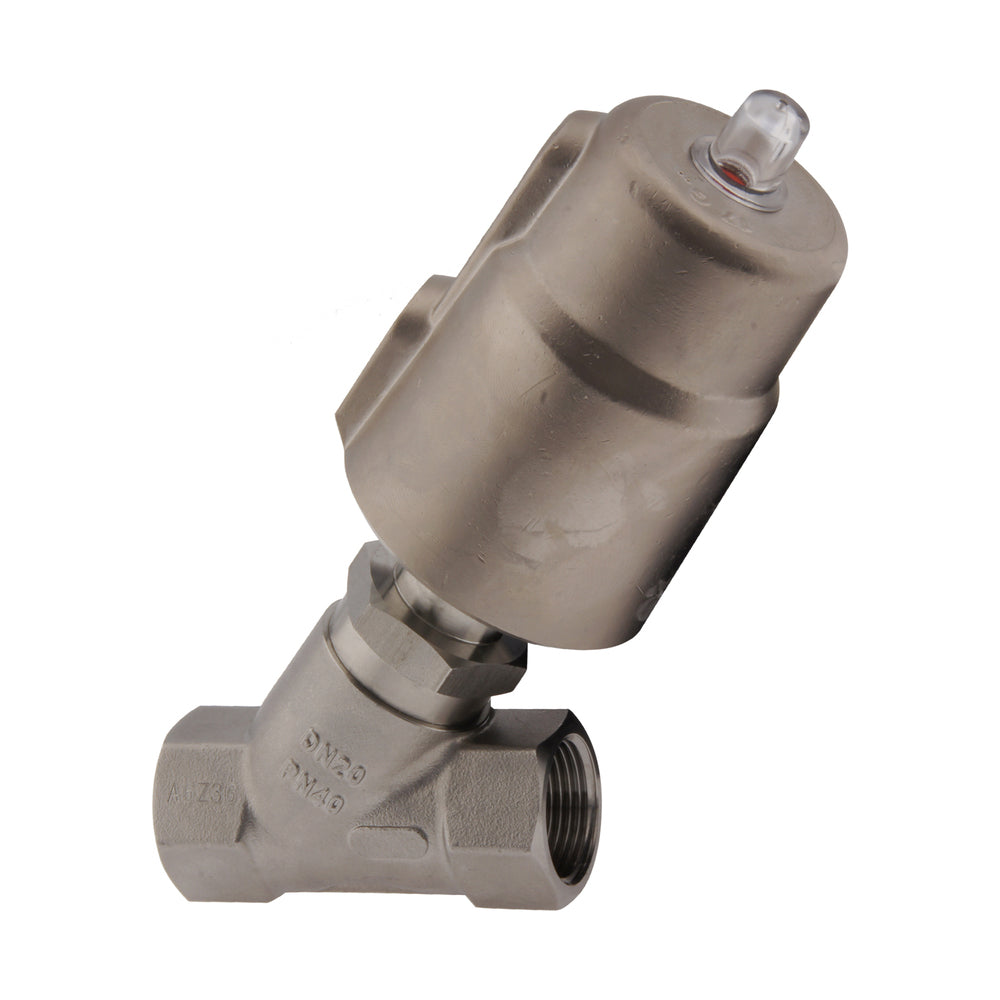 G2'' PTFE 20bar NC Angle Seat Valve Stainless-Steel/Brass AL2