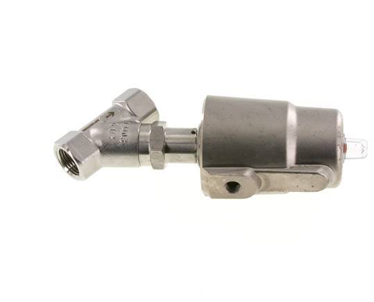 G1/2'' PTFE 25bar NC Angle Seat Valve (Closes Ag. Flow) Stainless-Steel/Brass AL2