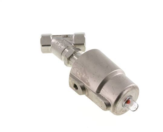 G1/2'' PTFE 25bar NC Angle Seat Valve (Closes Ag. Flow) Stainless-Steel/Brass AL2