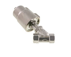 G1/2'' PTFE 25bar NC Angle Seat Valve (Closes Ag. Flow) Stainless-Steel/Brass AL2