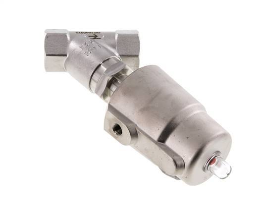 G3/4'' PTFE 20bar NC Angle Seat Valve (Closes Ag. Flow) Stainless-Steel/Brass AL2