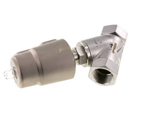 G1'' PTFE 16bar NC Angle Seat Valve Stainless-Steel/Brass AL2