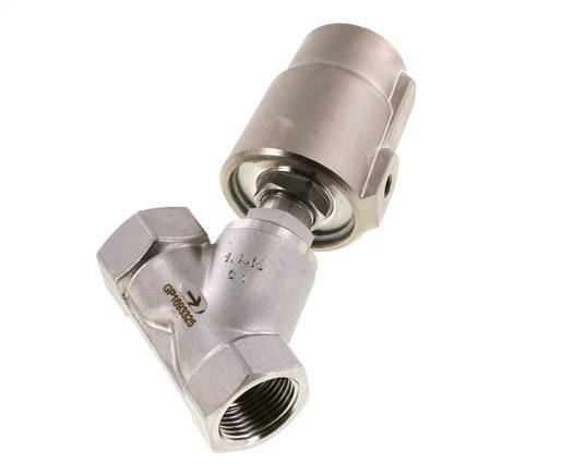 G1'' PTFE 16bar NC Angle Seat Valve Stainless-Steel/Brass AL2