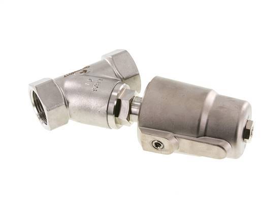 G1'' PTFE 16bar NO Angle Seat Valve Stainless-Steel/Brass AL2