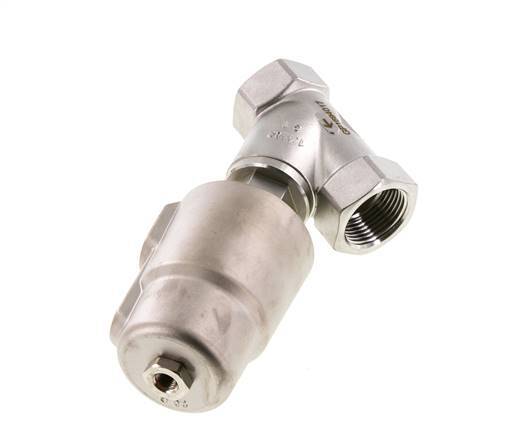 G1'' PTFE 16bar NO Angle Seat Valve Stainless-Steel/Brass AL2