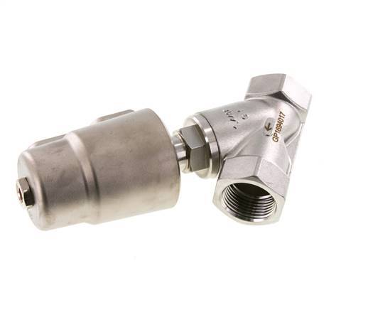 G1'' PTFE 16bar NO Angle Seat Valve Stainless-Steel/Brass AL2