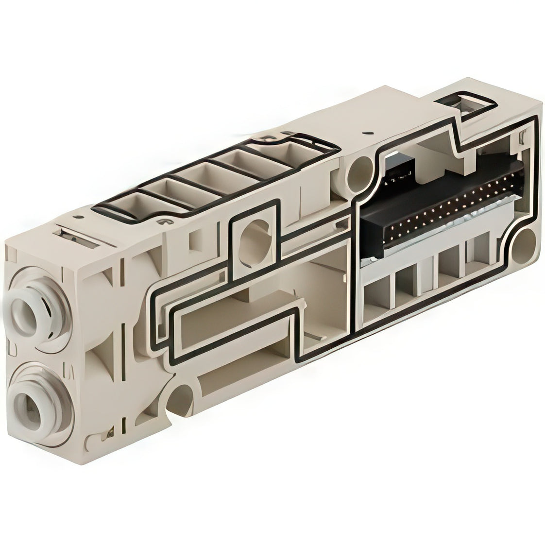 SMC Bloque De Ensamblaje SUP/EXH Plug In Para La Serie SV1000/2000 - SV1000-51D2-33A-00