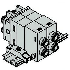 SMC Doble Verificador Colector Válvula Neumática 4/6mm Push-In - VQ1000-FPG-C4C6