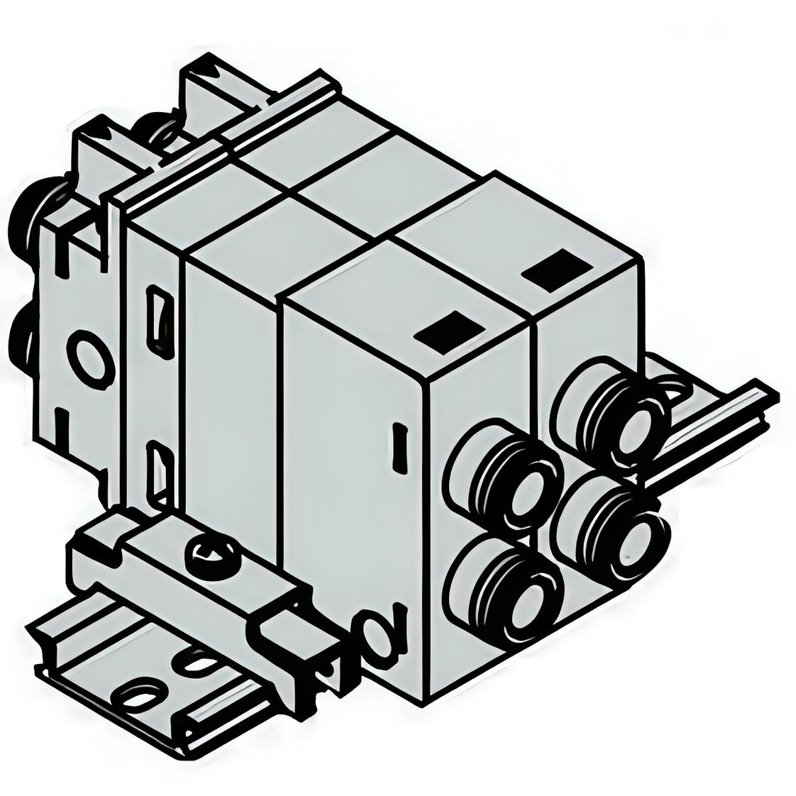 SMC Doble Verificación Colector Válvula Neumática 8mm Push-In - VQ2000-FPG-C8C8