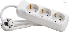 Regleta Kopp de 3 tomas blanca con cable de 1,4 metros - 128613003