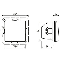 Jung A500 IP44 Toma Schuko Con Tapa Articulada (Enchufe Europeo) - A1520NBFKLCH