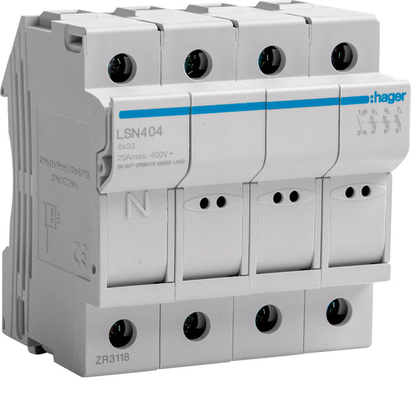 Soporte Hager Para Fusible Cilíndrico - LSN404