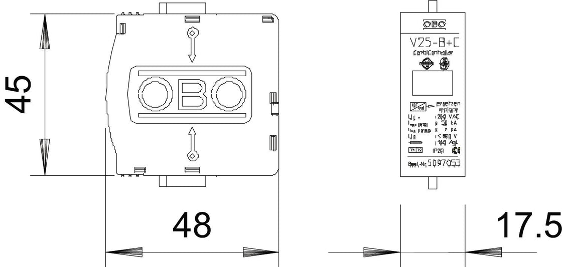 OBO CombiController V25 Pararrayos 280V - 5097053