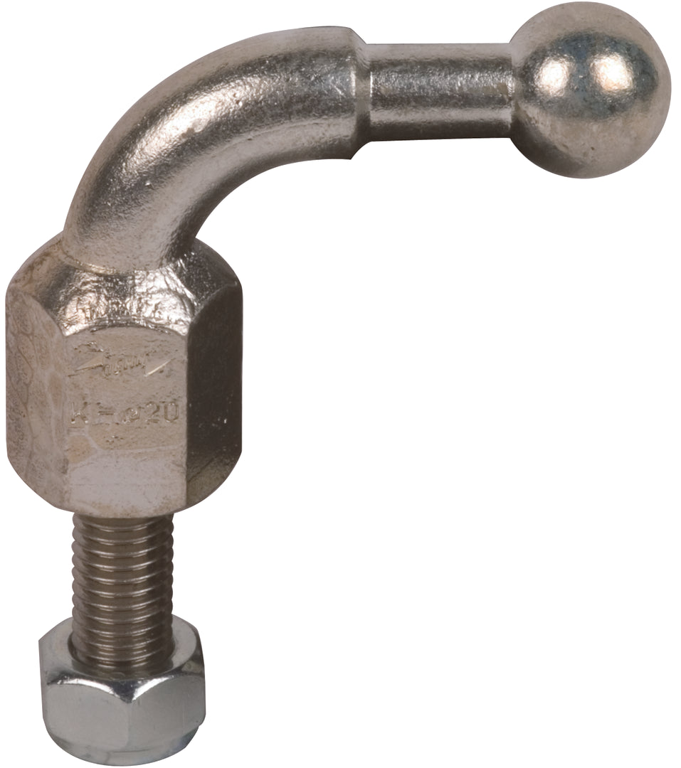 Punta esférica fija acodada D20mm con pasador roscado M16x45m - 707645