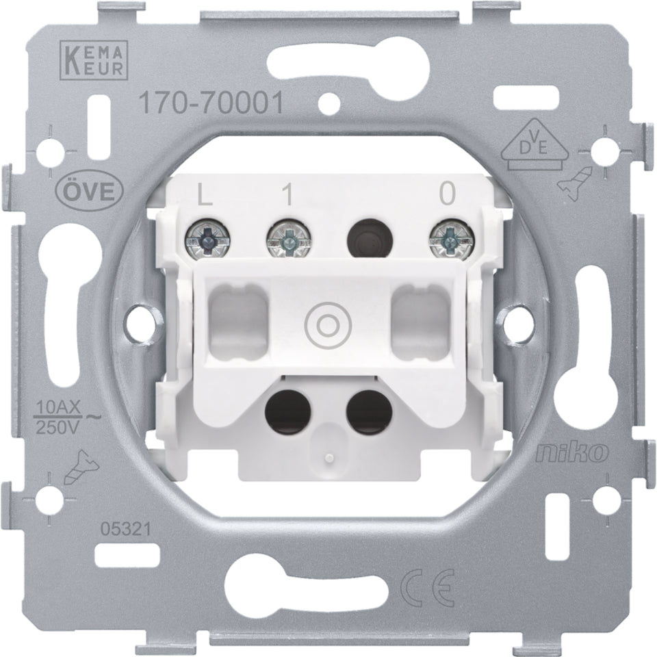 No Base De Botón De Presión Con 3 Conexiones 10A 250V - 170-70001