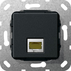 Gira RJ45 Cat 6A 10GB Cambiador De Género Módulo Base Negro - 569510