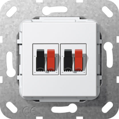 Gira Doble Conexión De Altavoz Base Inserto Blanco Puro - 569303
