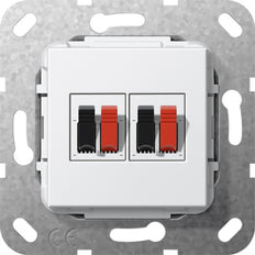Gira Doble Conexión De Altavoz Base Inserto Blanco Puro - 569303