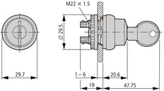 Eaton RMQ-Titan Interruptor De Llave De 2 Posiciones Con Retorno Por Resorte - 111790