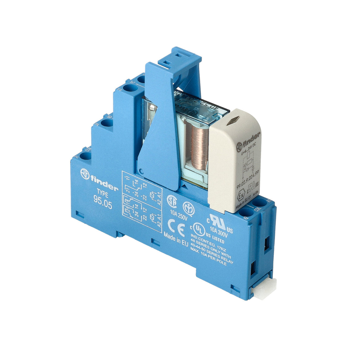 Finder 48.52 Relé De Doble Interfaz 8A 24VDC AgNi LED - 48.52.7.024.0050