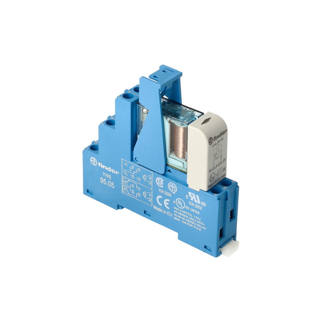 Finder 48.52 Relé De Doble Interfaz 8A 24VDC AgNi LED - 48.52.7.024.0050