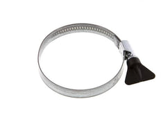Abrazadera de manguera de 60 - 80 mm con banda de acero galvanizado de 12 mm con mango de mariposa - Norma [5 piezas]