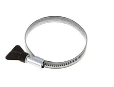 Abrazadera de manguera de 60 - 80 mm con banda de acero galvanizado de 12 mm con mango de mariposa - Norma [5 piezas]
