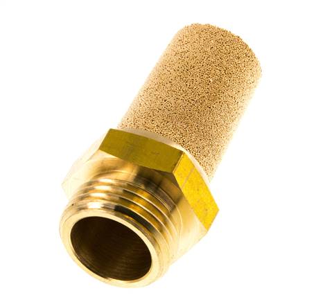 Silenciador Neumático de Bronce Sinterizado G1/2'' Conexión de Latón [2 Piezas]