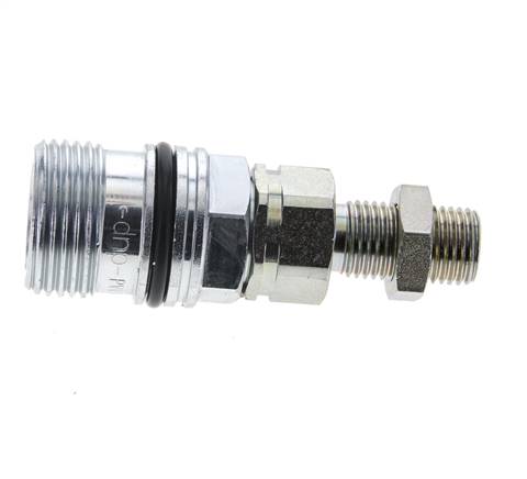 Acero DN 10 Acoplamiento hidráulico Enchufe 8 mm L Anillo de compresión Mampara ISO 14541/8434-1 D M28 x 2