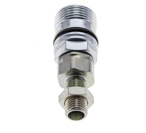 Acero DN 10 Acoplamiento hidráulico Enchufe 8 mm L Anillo de compresión Mampara ISO 14541/8434-1 D M28 x 2