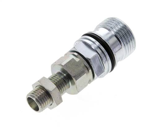 Acero DN 10 Acoplamiento hidráulico Enchufe 8 mm L Anillo de compresión Mampara ISO 14541/8434-1 D M28 x 2