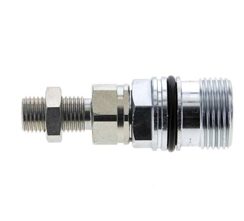Acero DN 10 Acoplamiento hidráulico Enchufe 8 mm L Anillo de compresión Mampara ISO 14541/8434-1 D M28 x 2