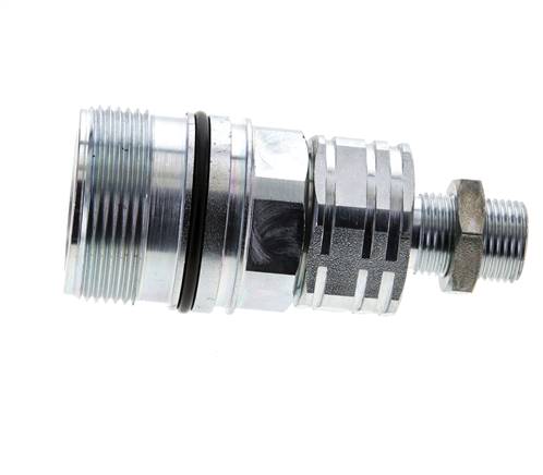 Acero DN 20 Acoplamiento hidráulico Enchufe 12 mm L Anillo de compresión Mampara ISO 14541/8434-1 D M42 x 2