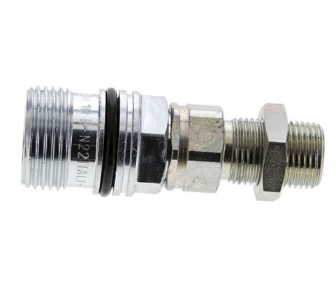 Acero DN 10 Acoplamiento hidráulico Enchufe 10 mm S Anillo de compresión Mampara ISO 14541/8434-1 D M28 x 2